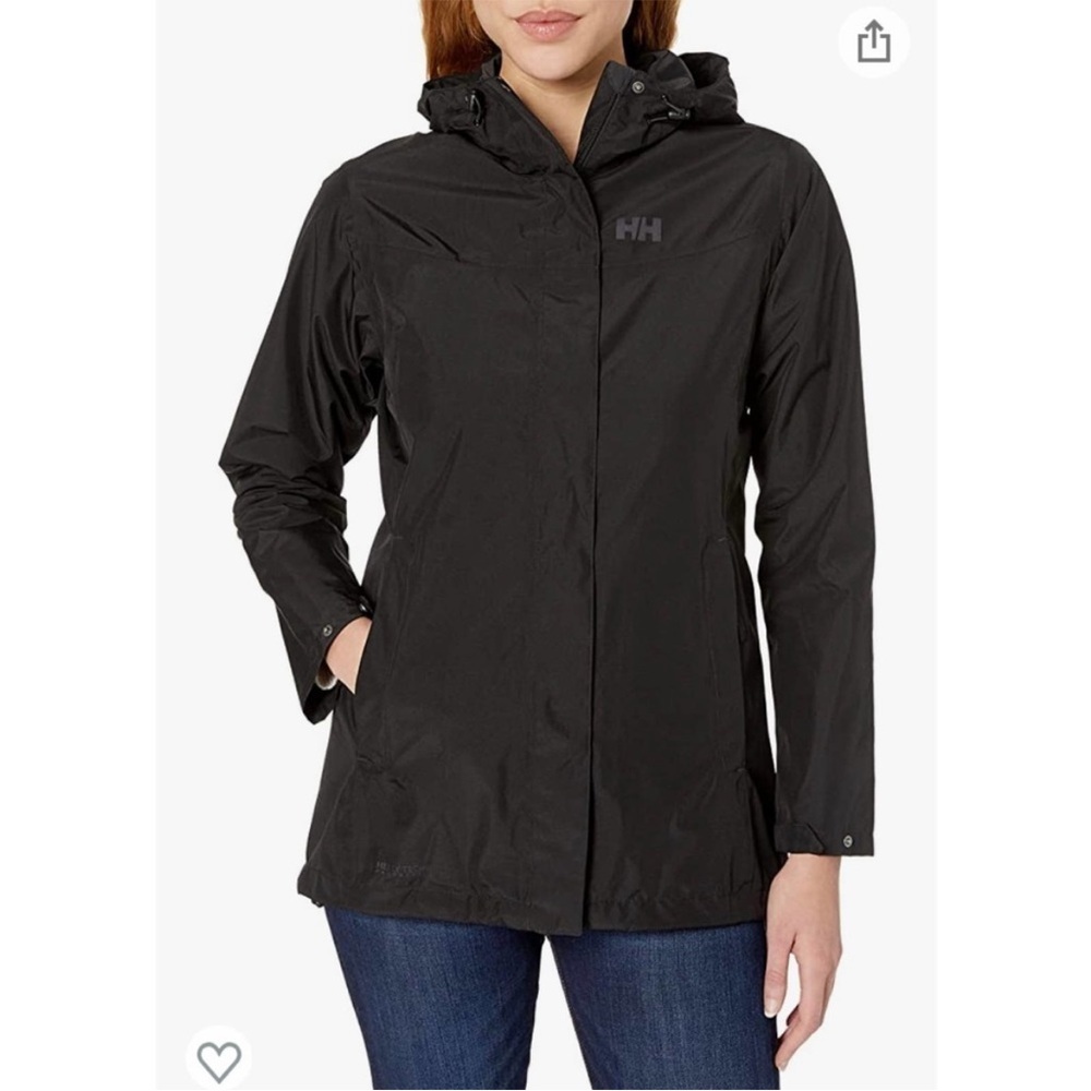 Helly Hansen Women’s XS Black 2 in One Outdoor Windbreaker/ Rain Hooded Jacket